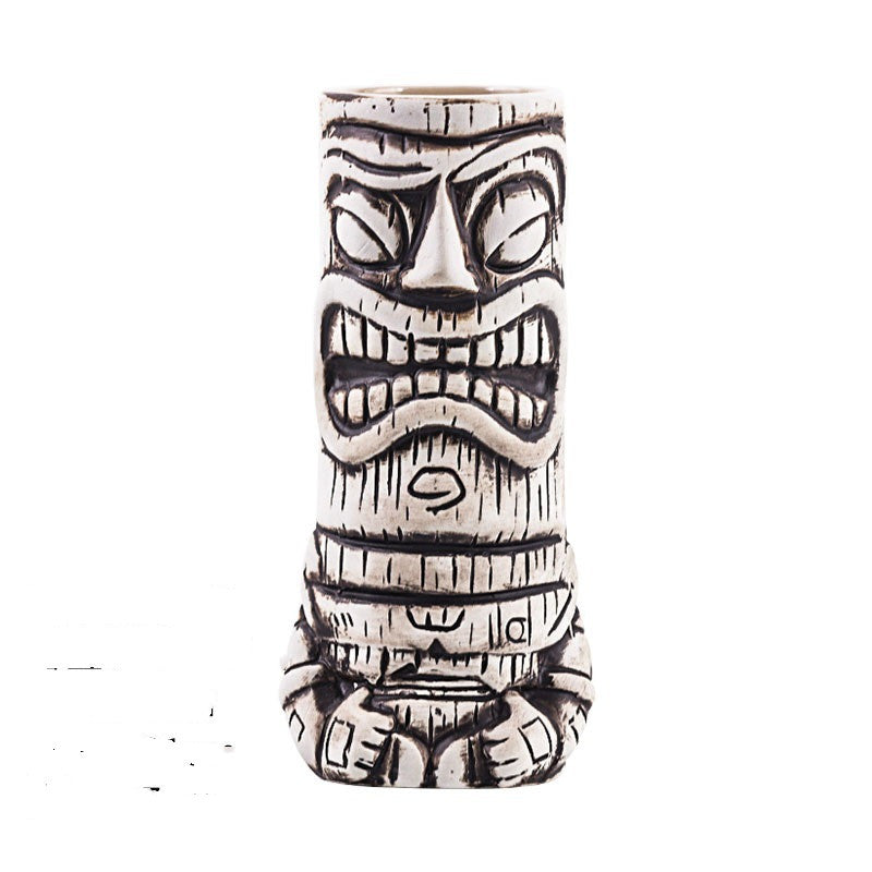 Ceramic Tiki Mug Creative Human Face Porcelain Beer Wine Mug Cup Hawaii Easter Island Zombie Cocktail Glass