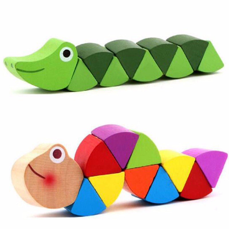 Wooden toy puzzle animal doll toy