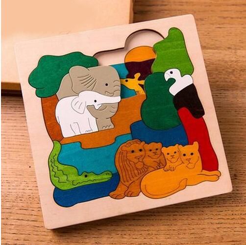 Wood Cartoon Animals Puzzle