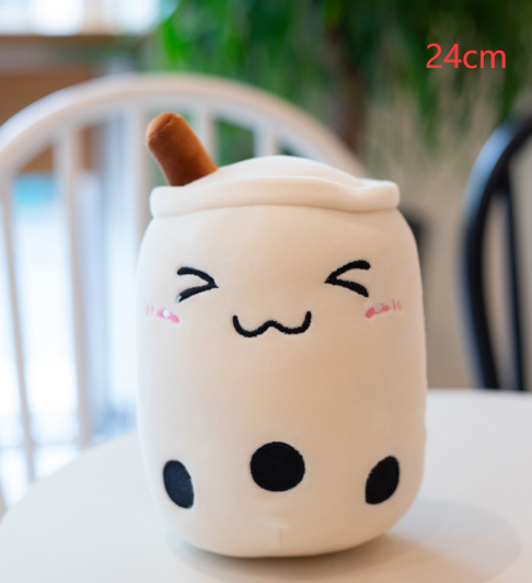 Cute Fruit Drink Plush Stuffed Soft Strawberry Milk Tea Plush Boba Tea Cup Toy Bubble Tea Pillow Cushion Kids Gift