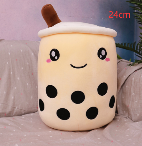 Cute Fruit Drink Plush Stuffed Soft Strawberry Milk Tea Plush Boba Tea Cup Toy Bubble Tea Pillow Cushion Kids Gift